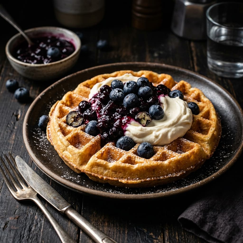 Blueberry Cream Cheese Waffle