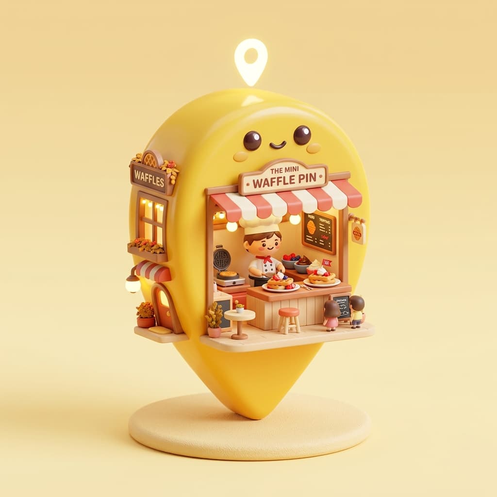 Waffle Location 3D Pin